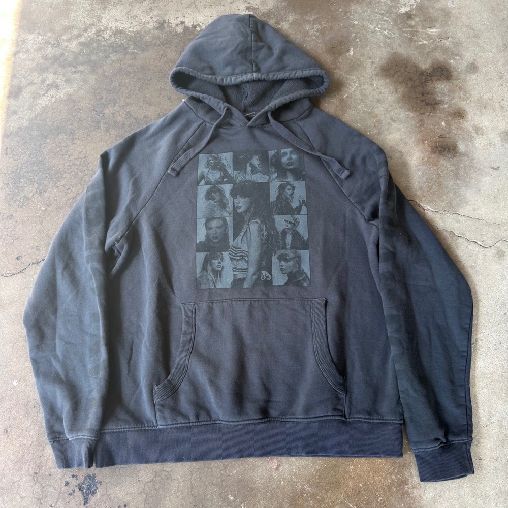 Taylor Swift The Eras Tour Hoodie Women Small Black Excellent Graphic Sweatshirt